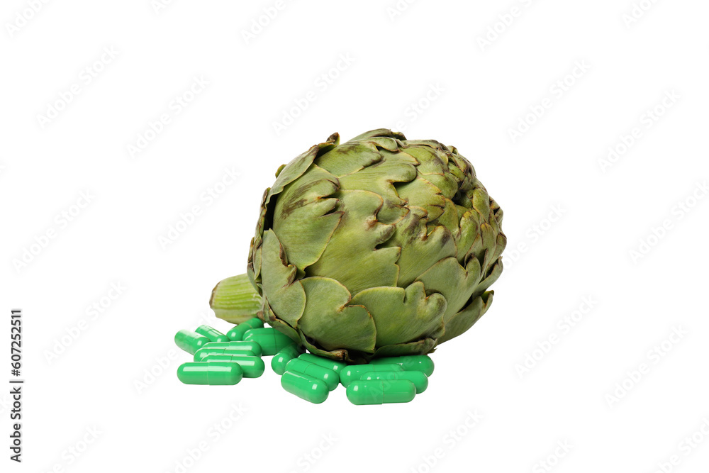 Fototapeta premium PNG, Artichoke for health and treatment, isolated on white background