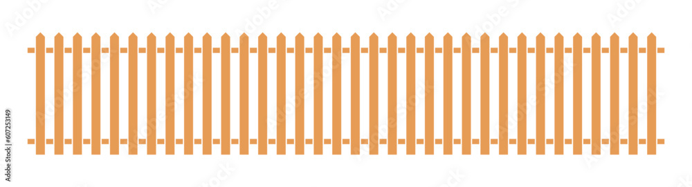 Colored fence in flat style vector illustration isolated on white