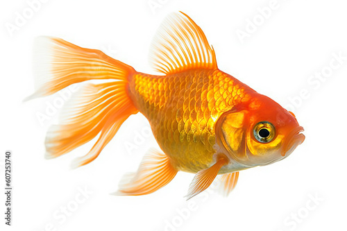 Captivating Beauty Goldfish Isolated on White Background. created with Generative AI