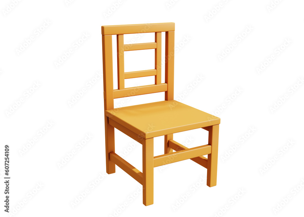 3d wooden chair icon object isolated 3d wooden chair icon object isolated