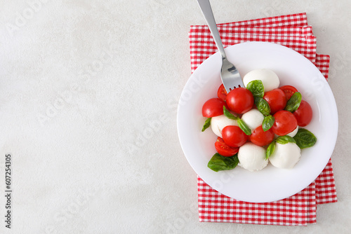 Concept of tasty Italian cuisine food - Caprese salad