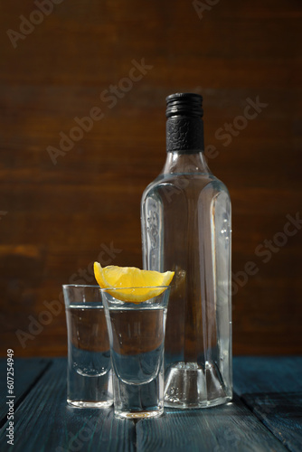 Concept of strong alcohol drink, vodka alcohol