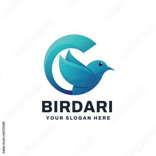 Bird Gradient Logo Vector Icon Illustration