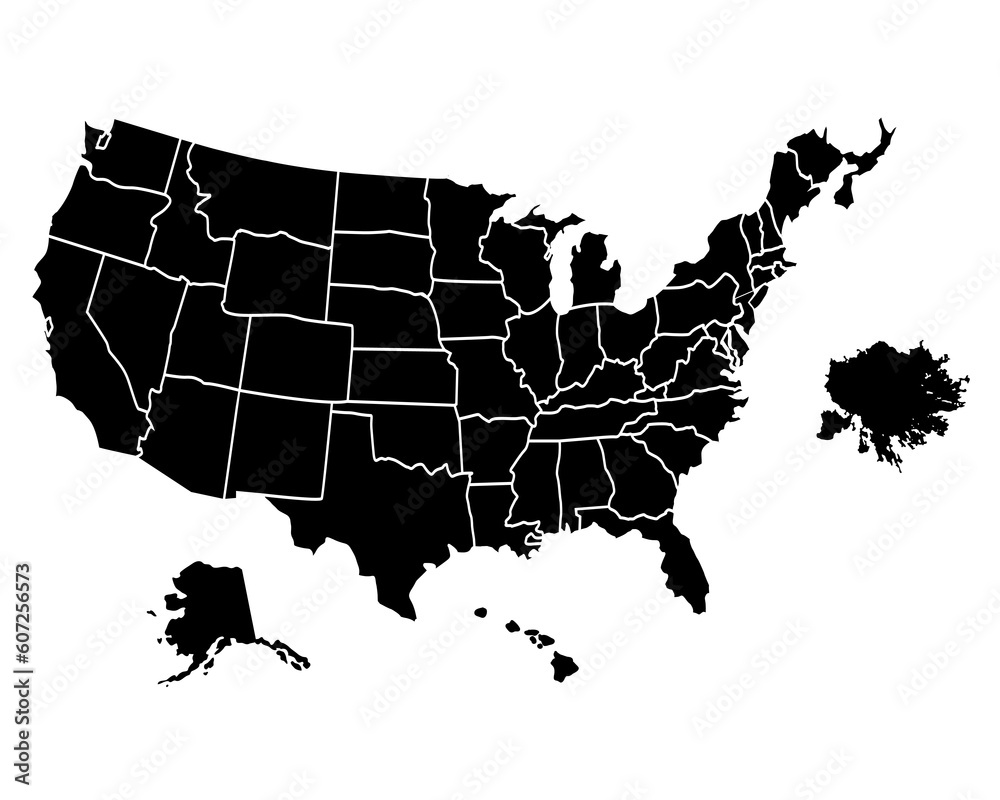 Layered USA Map Silhouette