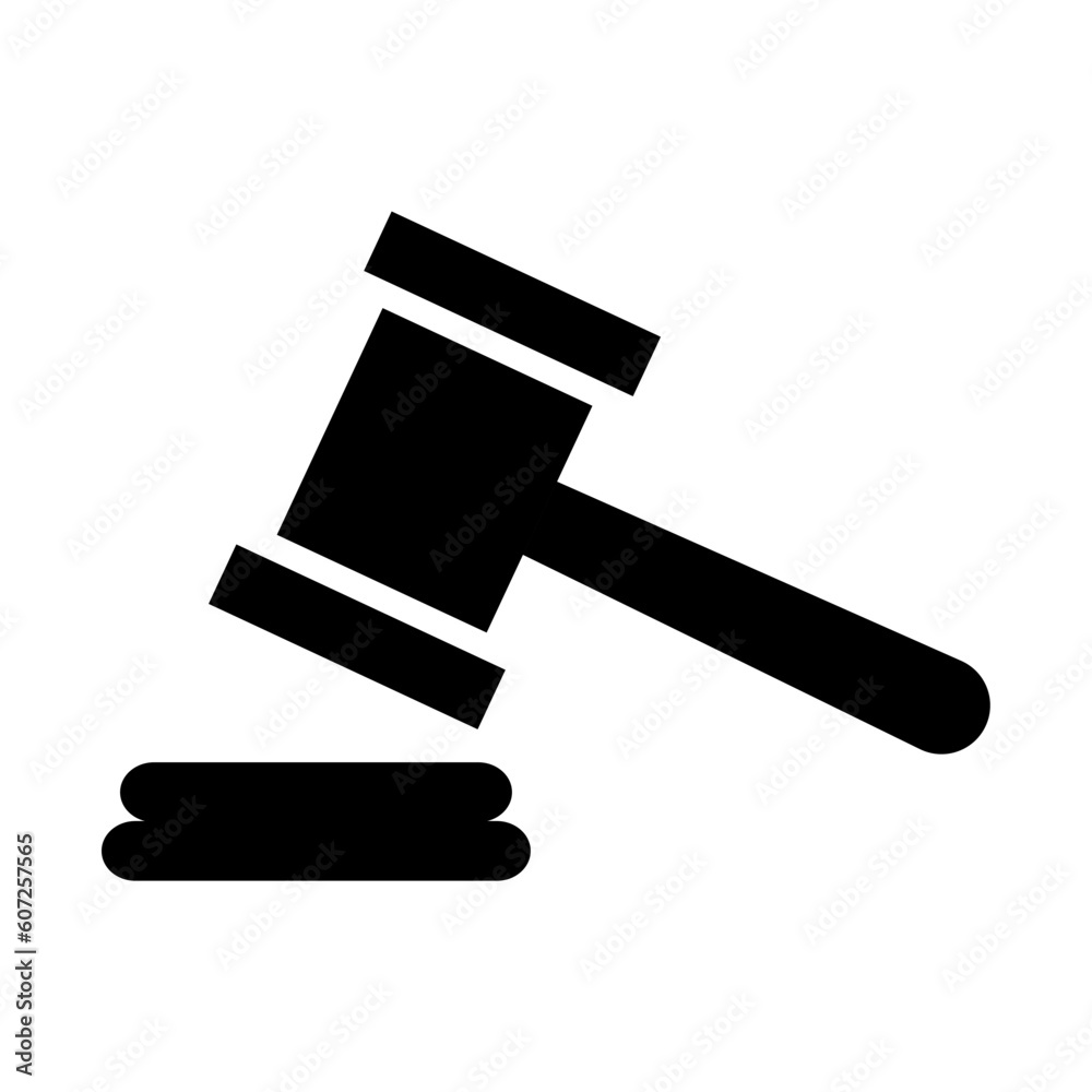 Judge hammer icon, law auction symbol, gavel justice sign vector illustration button Judge hammer icon, law auction symbol, gavel justice sign vector illustration button