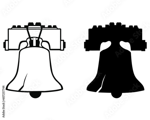 Set of Liberty Bell Silhouette photo
