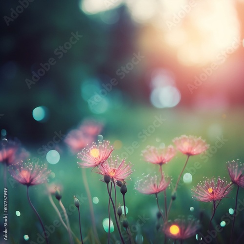 summer bokeh background. Created with generative AI technology.