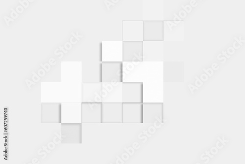 Abstract geometric shapes, white cubes. Box - Container. © Baurzhan I
