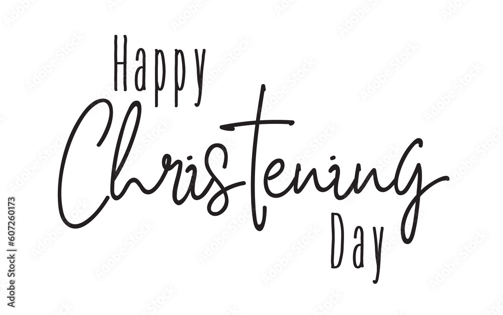 Christening day. Christian, religious churh vector design. Typography