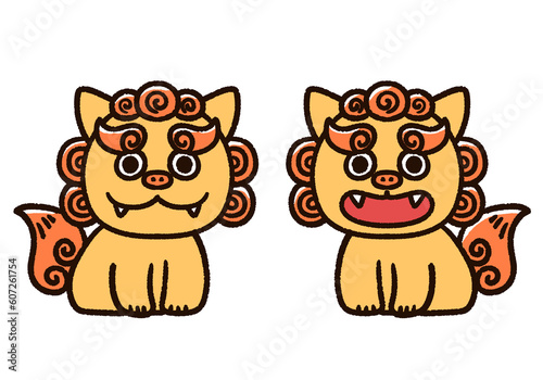 かわいい手描き風のシーサー photo