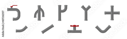 Traps as Shaped Pipe and Plumbing Fixture Vector Set