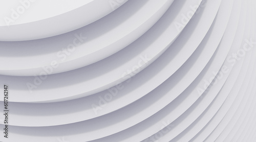 Abstract Curved Shapes. White Circular Background. © ImagesRouges