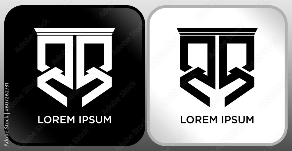 QQ Letter SHIELD Logo Design. Creative Modern Q Q Letter icon Black and white QQ Letter SHIELD Logo Design. Creative Modern Q Q Letter icon Black and white