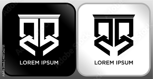 QQ Letter SHIELD Logo Design. Creative Modern Q Q Letter icon Black and white