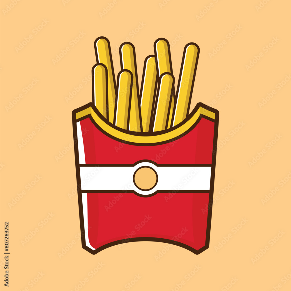 French Fries Cartoon Vector, Fried Potato Vector French Fries Cartoon Vector, Fried Potato Vector