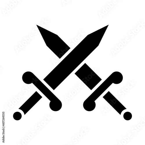 Two Swords Glyph Icon Design