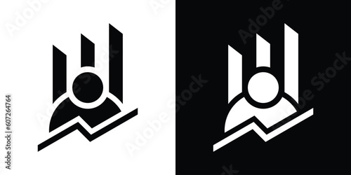 logo design leader financial icon vector illustration