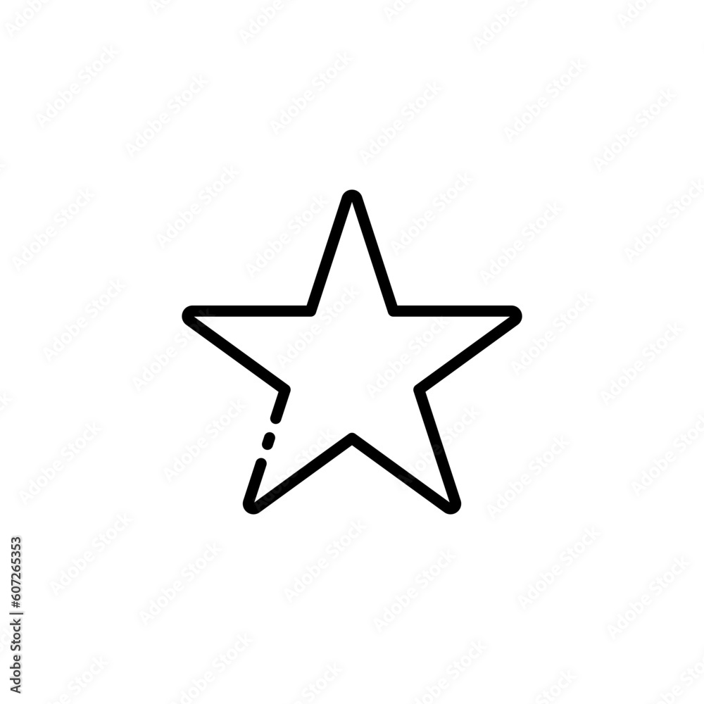 Star. Line icon, black, linear star icon. Vector icon. Star. Line icon, black, linear star icon. Vector icon.