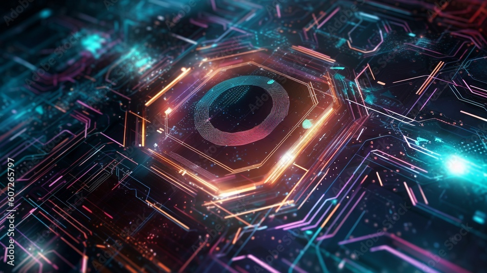Abstract Cyber Space Background Generative AI Abstract Cyber Space Background Generative AI