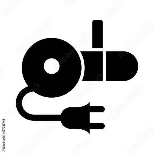 Angle Grinder Glyph Icon Design