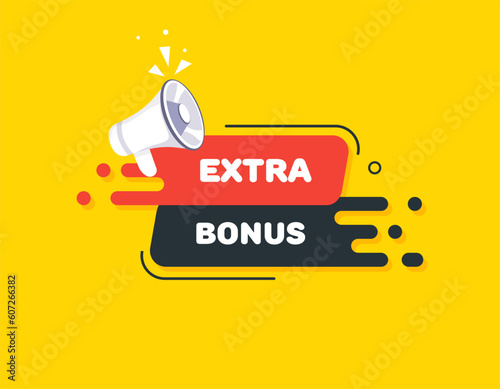 Extra bonus. Flat, color, extra bonus banner. Vector illustration.