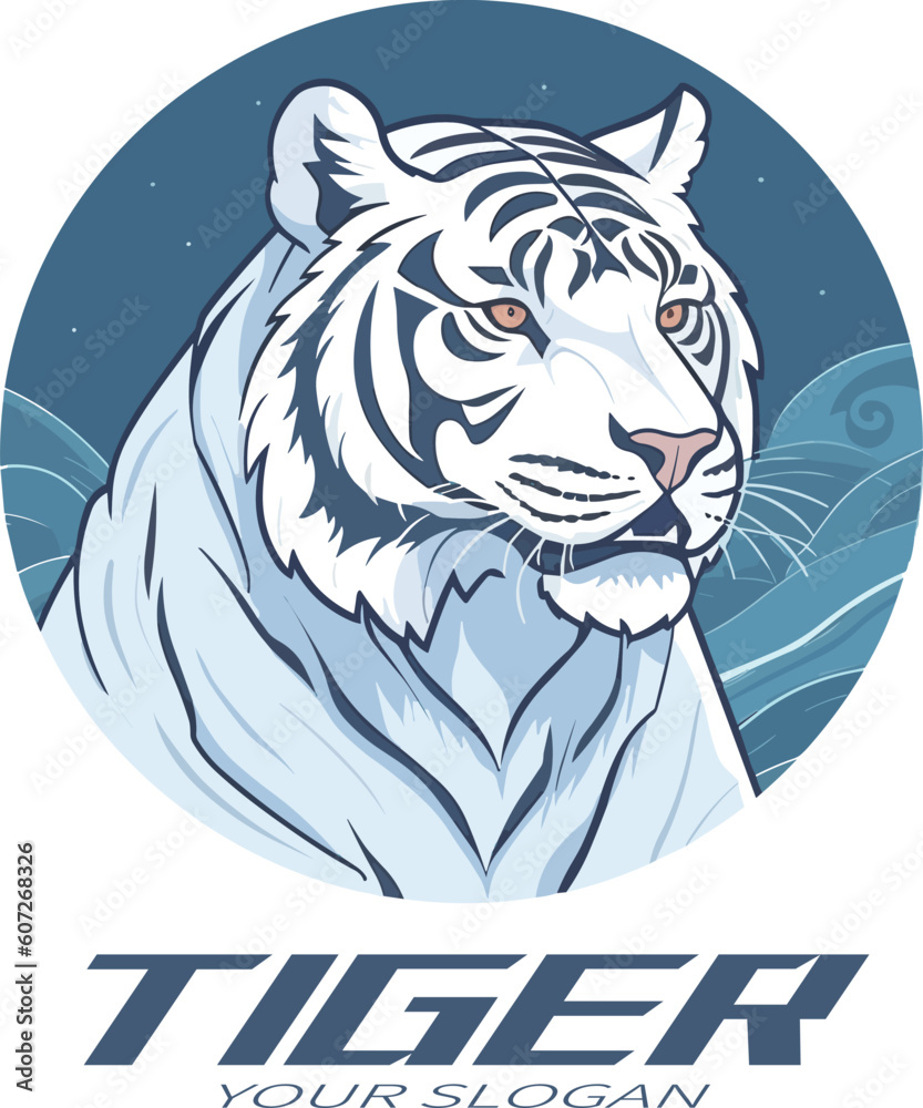 Obraz premium Multicoloured tiger logo vector material