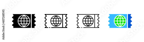 Air ticket. Various styles. color, icons of air tickets. Vector icons.