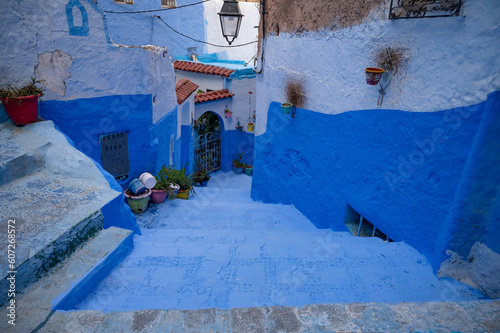 Staircases of Blue. Capturing the Charm of Chaouen's Streets © Philippe