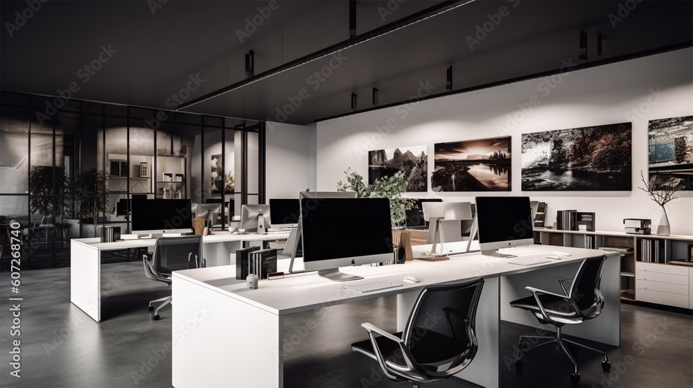 living room in a modern office setting, in the style of minimalist images, detailed , shallow depth of field to emphasize the subject living room in a modern office setting, in the style of minimalist images, detailed , shallow depth of field to emphasize the subject