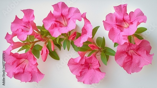 five pink Mediterranean Bougainvillea flowers Generative AI