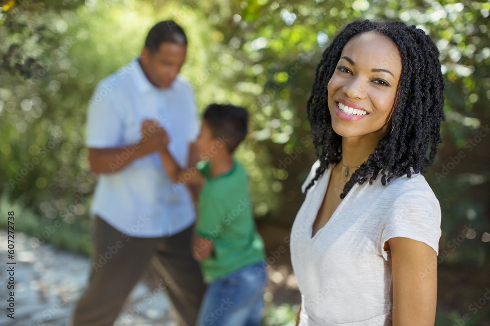 Portrait of smiling woman outdoors Portrait of smiling woman outdoors