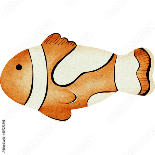 Clown fish watercolor