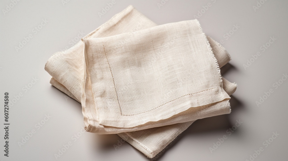 natural linen napkin in a neutral shade Generative AI natural linen napkin in a neutral shade Generative AI