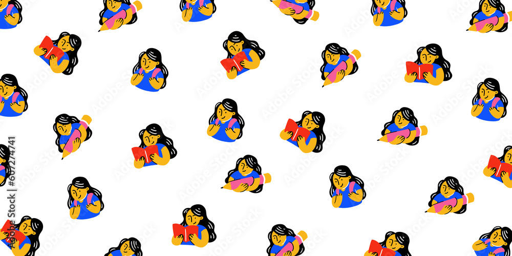 study girls cartoon pattern study girls cartoon pattern