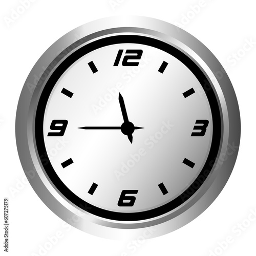 Classic Wall Clock Icon, Clock Face Icon, Symbol For Team Work, Time Management, Deadline, Transparent Background