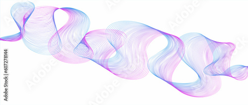 Wave line background with smooth shape. Beautiful wavy gadiant line on a white background. Horizontal banner template. Abstract futuristic template. Scientific technological wallpaper.