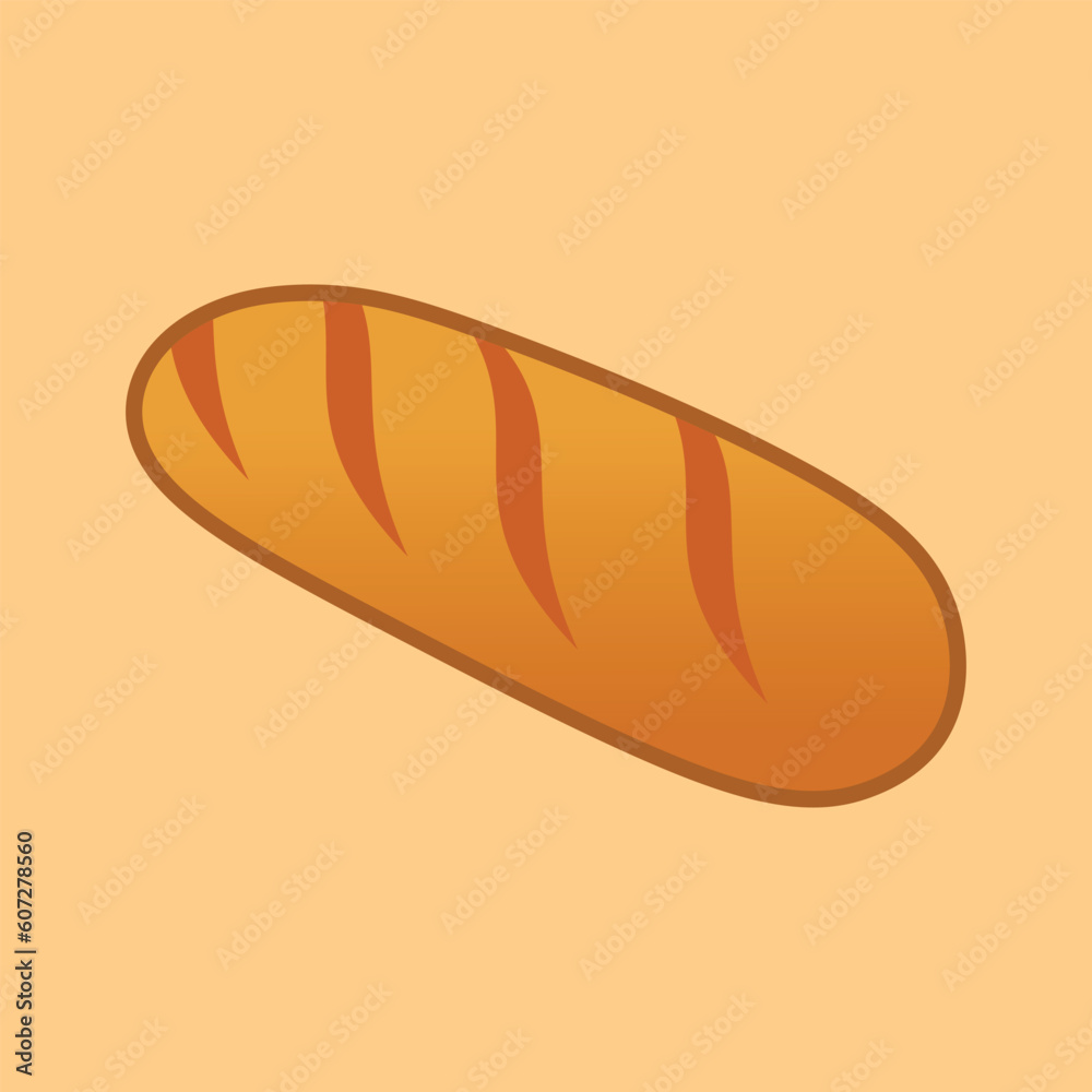 Bread Simple Vector, Single Bread Vector Bread Simple Vector, Single Bread Vector
