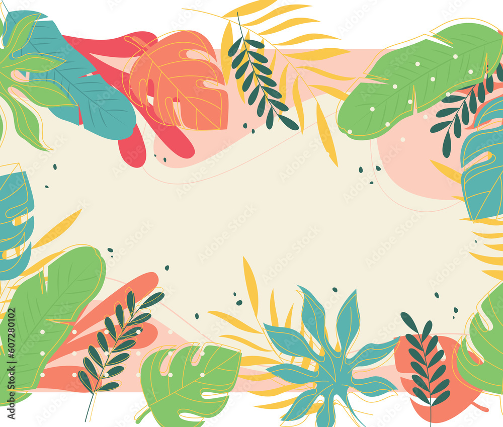 Summer Garden Delight: Leaves and Floral Vector Pattern