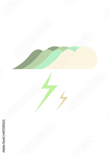 simple thunder cloud vector