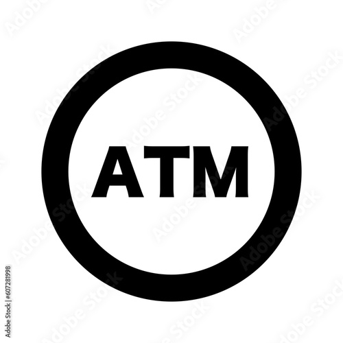 Round ATM sign. ATM mark. Vector.