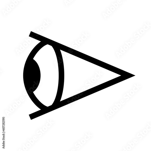 Simple eye side icon. Vector.