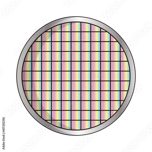 Flat design silicon wafer icon. Vector.