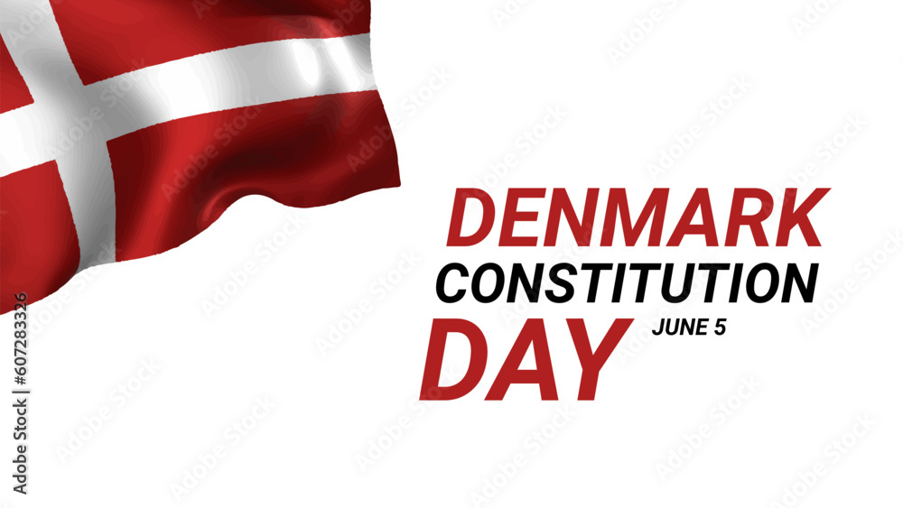 Denmark happy constitution day greeting card, banner vector illustration. Danish holiday 5th of June design element with flag Denmark happy constitution day greeting card, banner vector illustration. Danish holiday 5th of June design element with flag