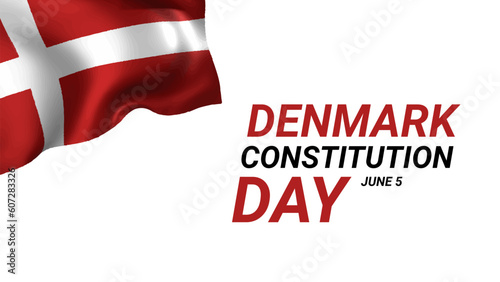 Denmark happy constitution day greeting card, banner vector illustration. Danish holiday 5th of June design element with flag 