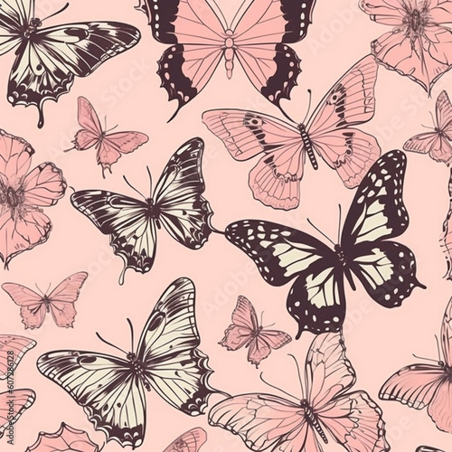 butterfly wings on pink  a subtle design for dreamy environments