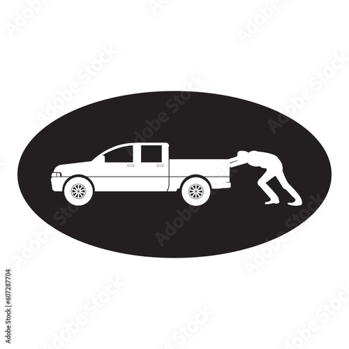 car icon breaking down or pushing car