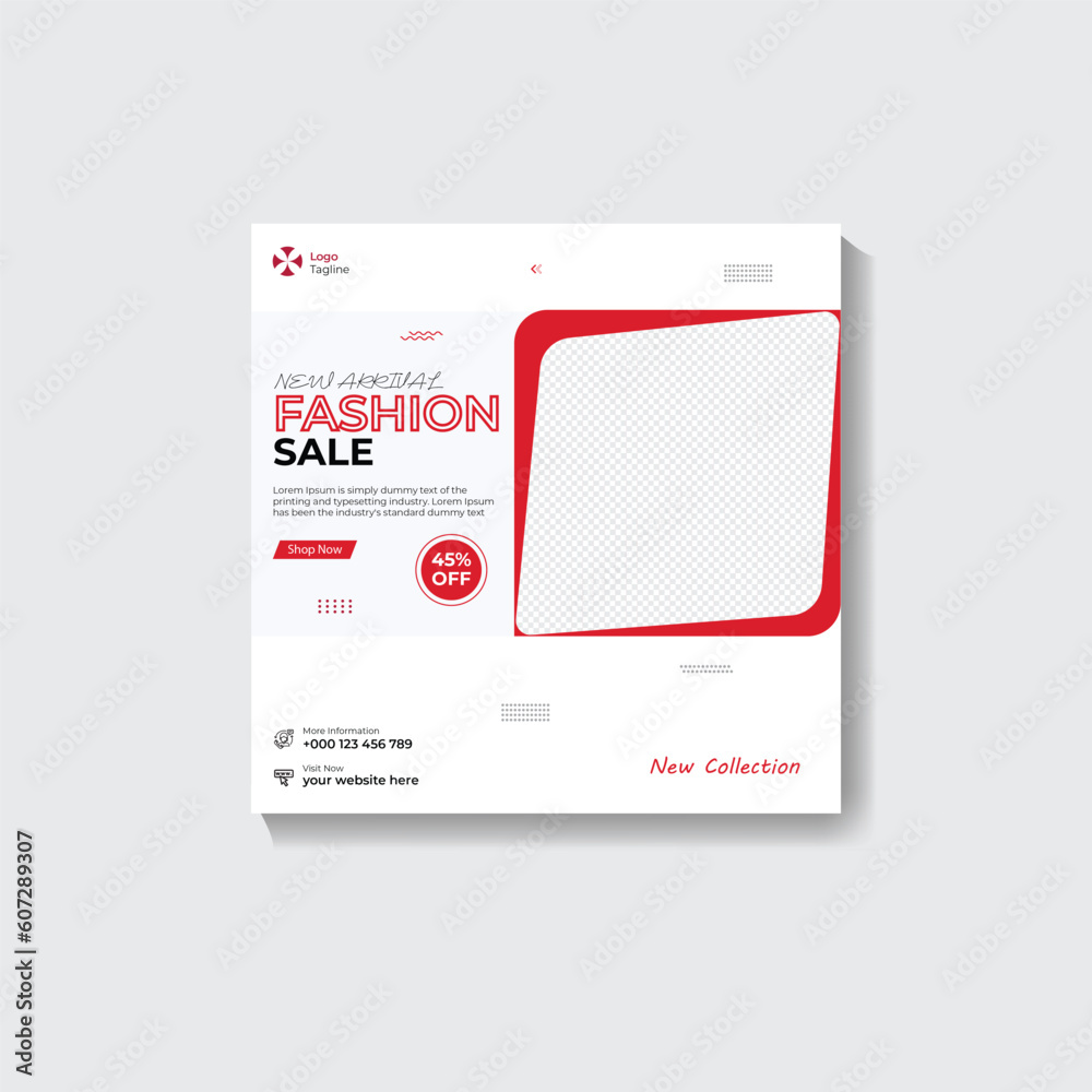 Obraz premium fashion media post design template