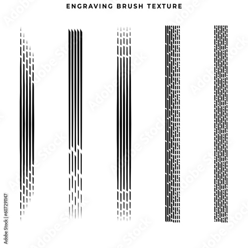 Engraving texture brushes set.