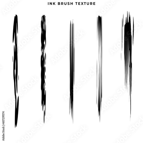 Minimalist ink texture brushes in vector.