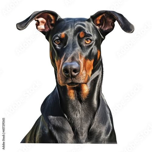 brownblack dobermann dog isolated on white